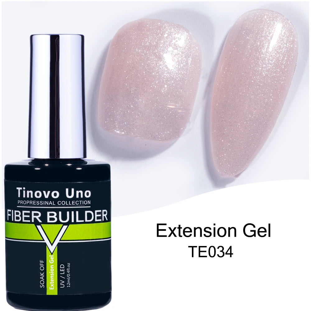 Tinovo Uno 41 Colors Builder Nail Gel in A Bottle Fiber Gel for Extensions Semi Permanent UV Building Poly Acrylic Nails Liquid