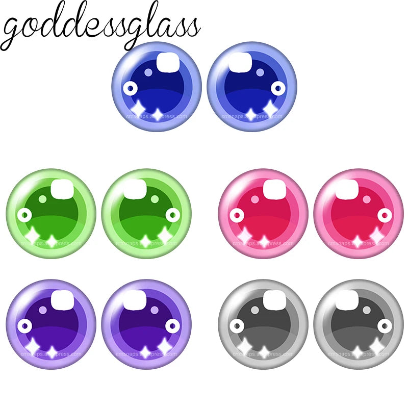 5pairs Cartoon Glass Doll eye Cute Pupils Stars 12mm/18mm/20mm/25mm Round cabochon flat back Making findings Jewelry