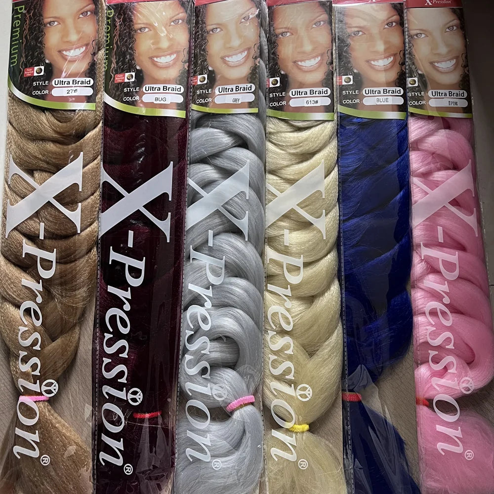 82 Inch Jumbo Braiding Hair Synthetic Xpression Braids Crochet Hair Extensions 165g  Pre Stretched Braid Wholesale For Women