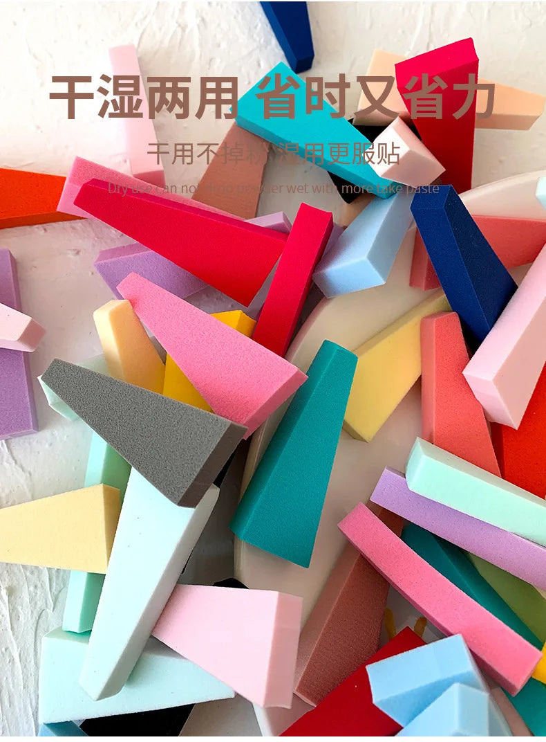 50 Pieces Makeup Sponge  For Face Curve Blending, Latex Free, Small Wedge Shaped Smooth Apply Beauty Sponge Applicator