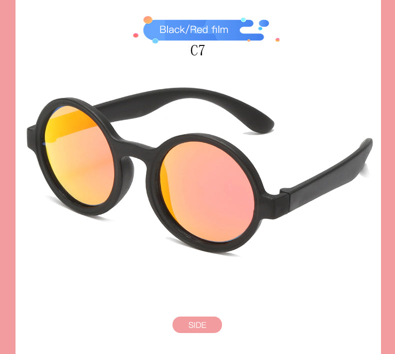2023 New Cute Round Frame Children's Sunglasses Baby Safe Soft UV Resistant Sunglasses Trend Eyewear for Boys and Girls