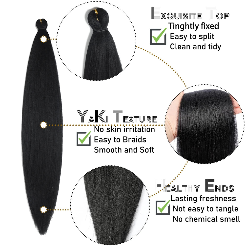 1/3/5 Packs/Lot 26 Inch Pre-stretched Braiding Hair Ombre Braiding Hair Hot Water Setting Synthetic Braiding Hair Extensions