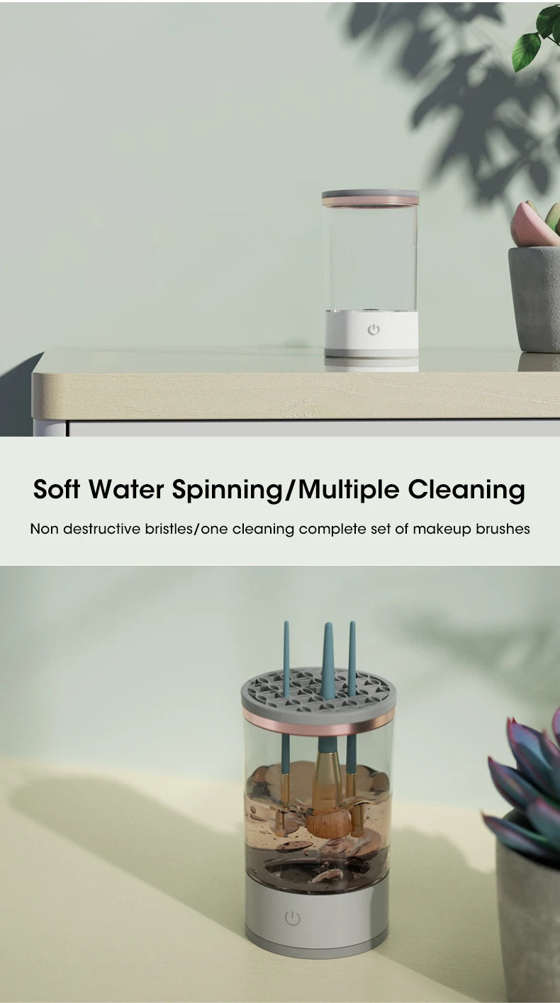 USB Electric Makeup Brush Cleaner Portable 3 In 1 Makeup Brushes Drying Rack Lazy Cleaning Brush Washer Quick Dry Tool New Viralgem Store