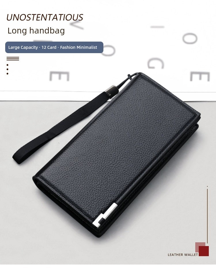 Trendy Long Business Men's Casual Zipper Handbag