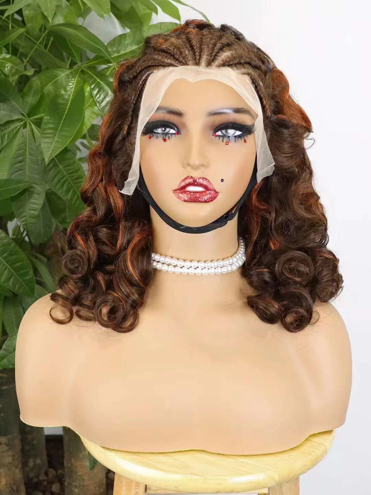 4T30T4 Color  Loose Wave Remy Human Hair Wigs 250% Density 13x4 Lace Frontal Cornrow Braided Wig SLoose Fumi Lace Braid Wig