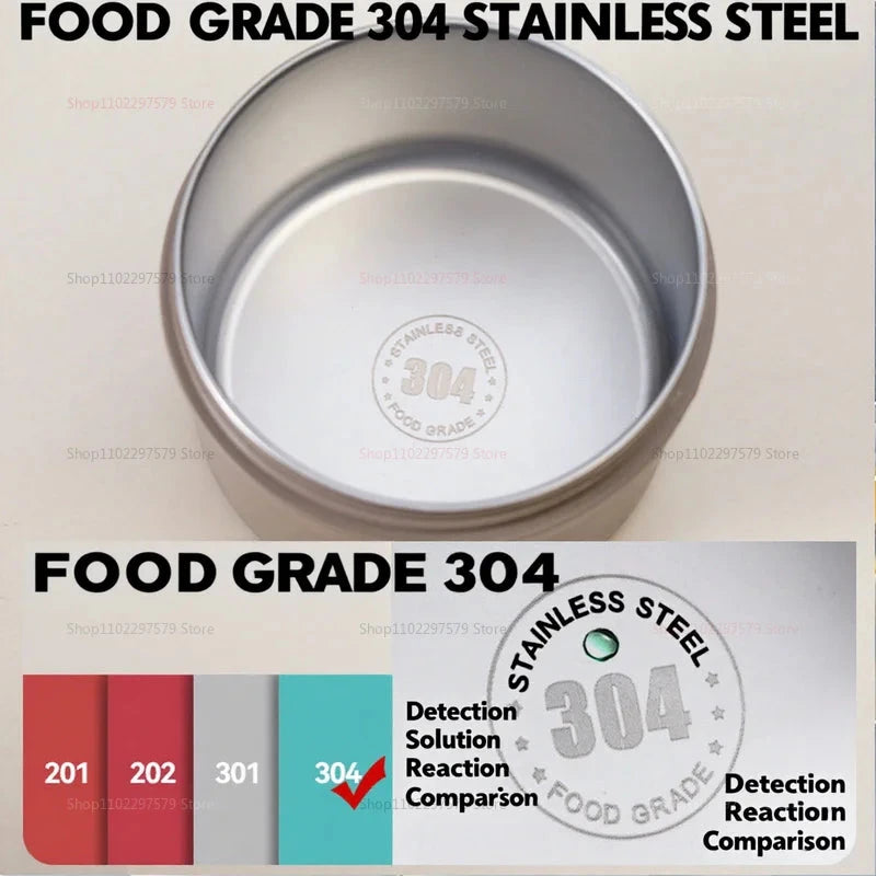 304 Stainless Steel Insulated Lunch Box with Storage Bag Portable Double-layer Covered Lunch Box Office Student Sealed Lunch Box Viralgem Store