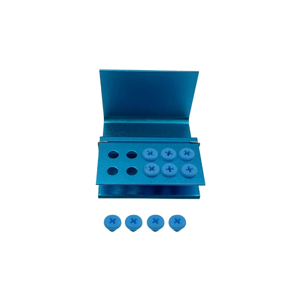 10 Holes Dental Burs Holder Block Case For High Speed Burs& Low Speed Burs Autoclave Sterilizer Burs Organizer Case