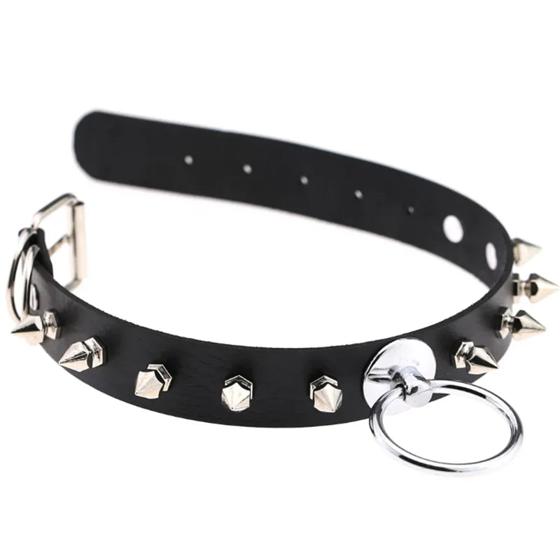 1Pc  Harajuku Cosplay Rivet Punk Rock Gothi Women Collar Sexy PU Leather Heart Cross Spike Hip Hop Bondage Choker Jewelry Bulk Viralgem Store