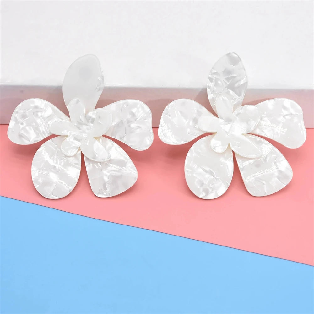 Acrylic Fashion Big Flower Pendant Earrings Double Layer Flowers Women's Earrings for Women 2023 New Party Jewelry Gifts