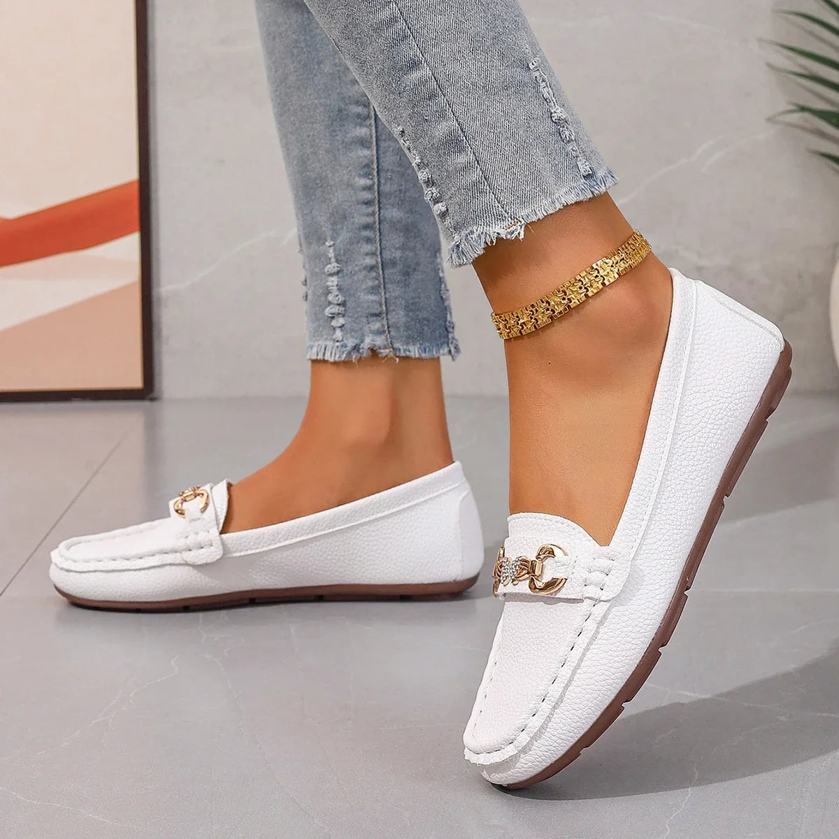 Women's Casual Slip on Mary Jane Shoes 2025 Spring Autumn New Fashion Round Toe Solid Soft Sole Flat Loafers Zapatos De Mujer Viralgem Store