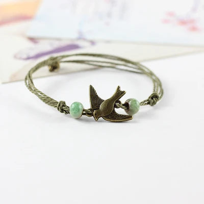 Traditional Boondoggle Hand Woven Colored Glaze Ceramic Bracelets Beads Folk Style Women's Fashion Jewelry Dropshipping #1506