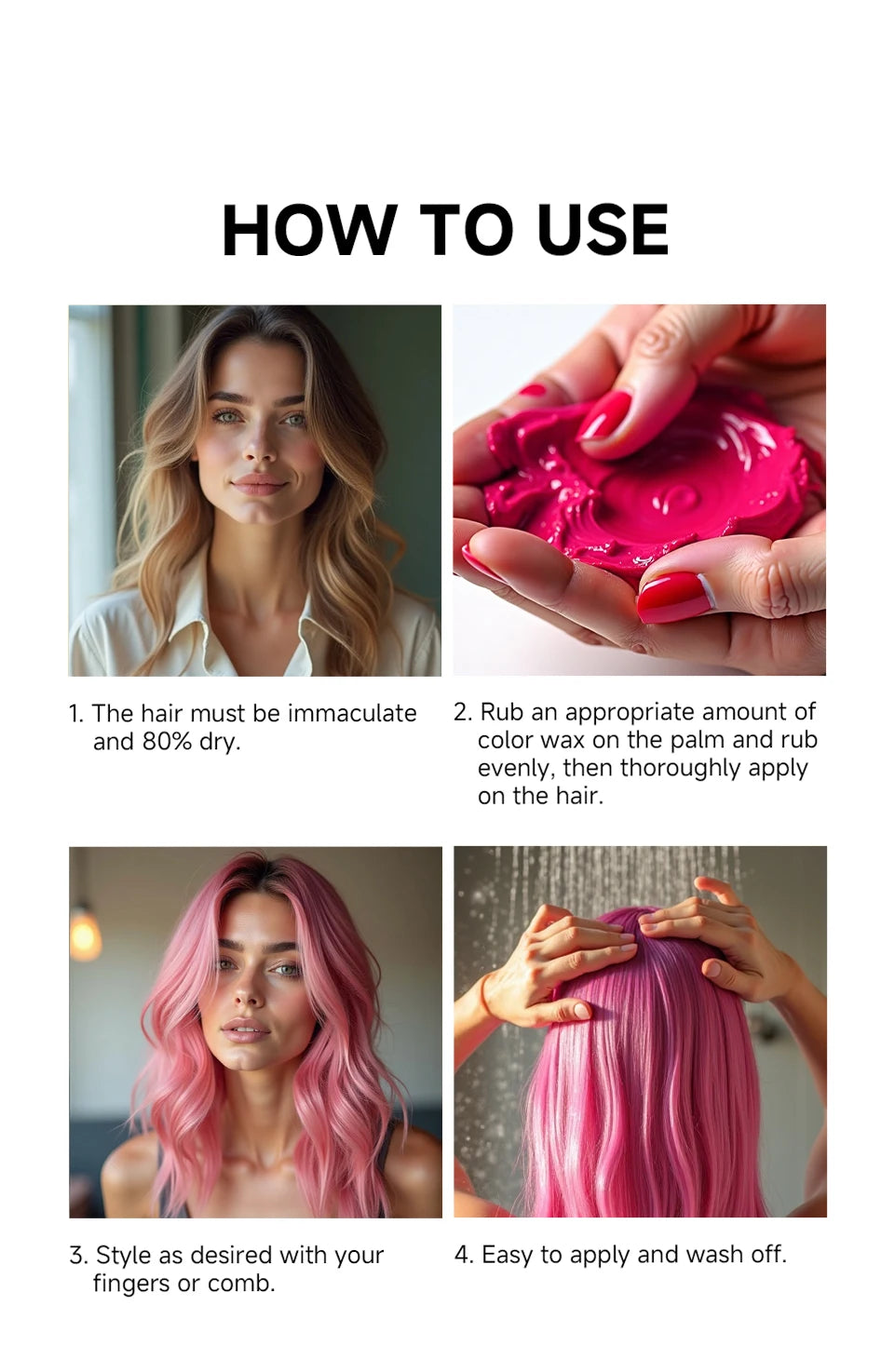 Temporary Hair Color Wax 13 Colors Hair Styling Hair Dyeing Paste Long Lasting Hair Dye Mud Kids Diy Hair Colour Cream Wax 50g Viralgem Store