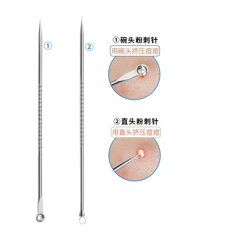 4PCS Acne Blackhead Comedone Black Spot Pimple Blemish Remover Skin Care Women Beauty Acne Treatment Pore Cleanser Needle Hook