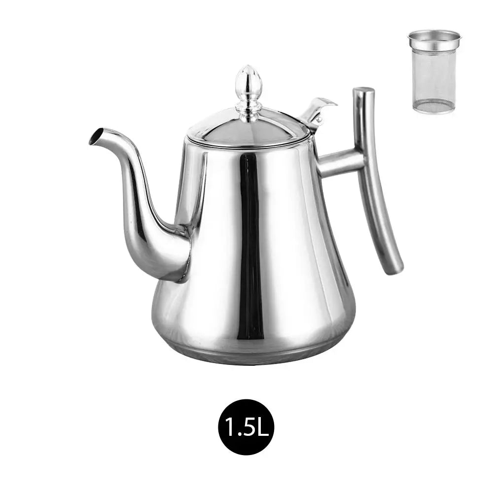 1.0L/1.5L/2.0L Tea Kettle Stainless Steel Teapot Removable Infuser for Loose Flower Tea Coffee Stovetop Safe Water Kettle Viralgem Store