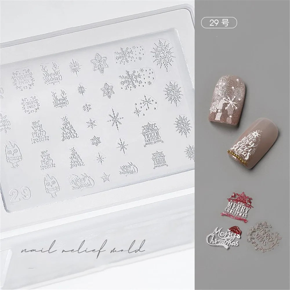 1pc Sweater Knitting Lace 3D Acrylic Mold Nail Art Decoration Nails DIY Design Silicone  Nail Art Template Nail  Mold