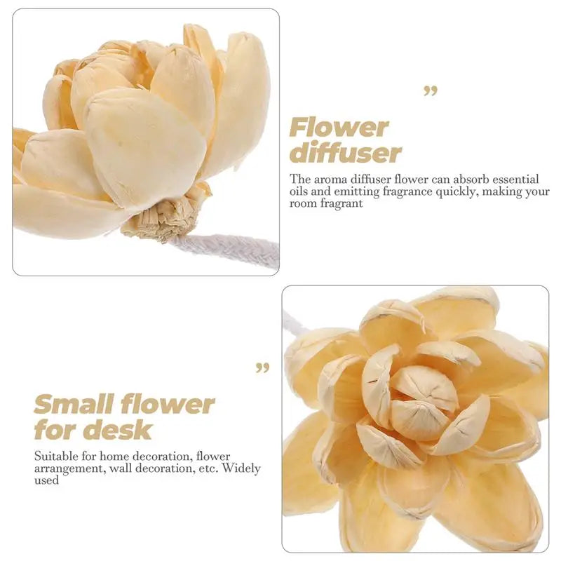 4pcs Diffuser Flowers Natural Aromatherapys Reed Flowers Placement Refill Essential Oil Aroma Diffuser Stick Rope Home Fragrance