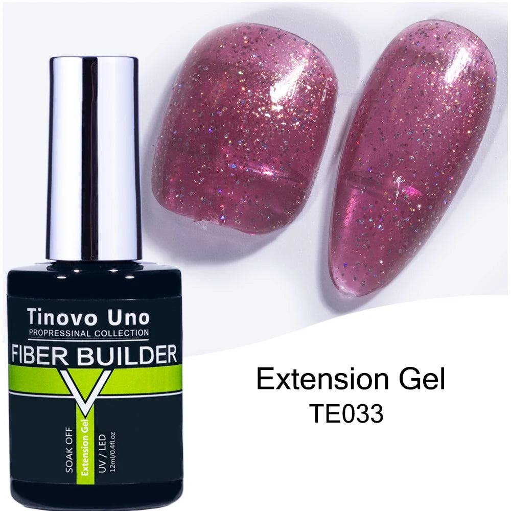 Tinovo Uno 41 Colors Builder Nail Gel in A Bottle Fiber Gel for Extensions Semi Permanent UV Building Poly Acrylic Nails Liquid
