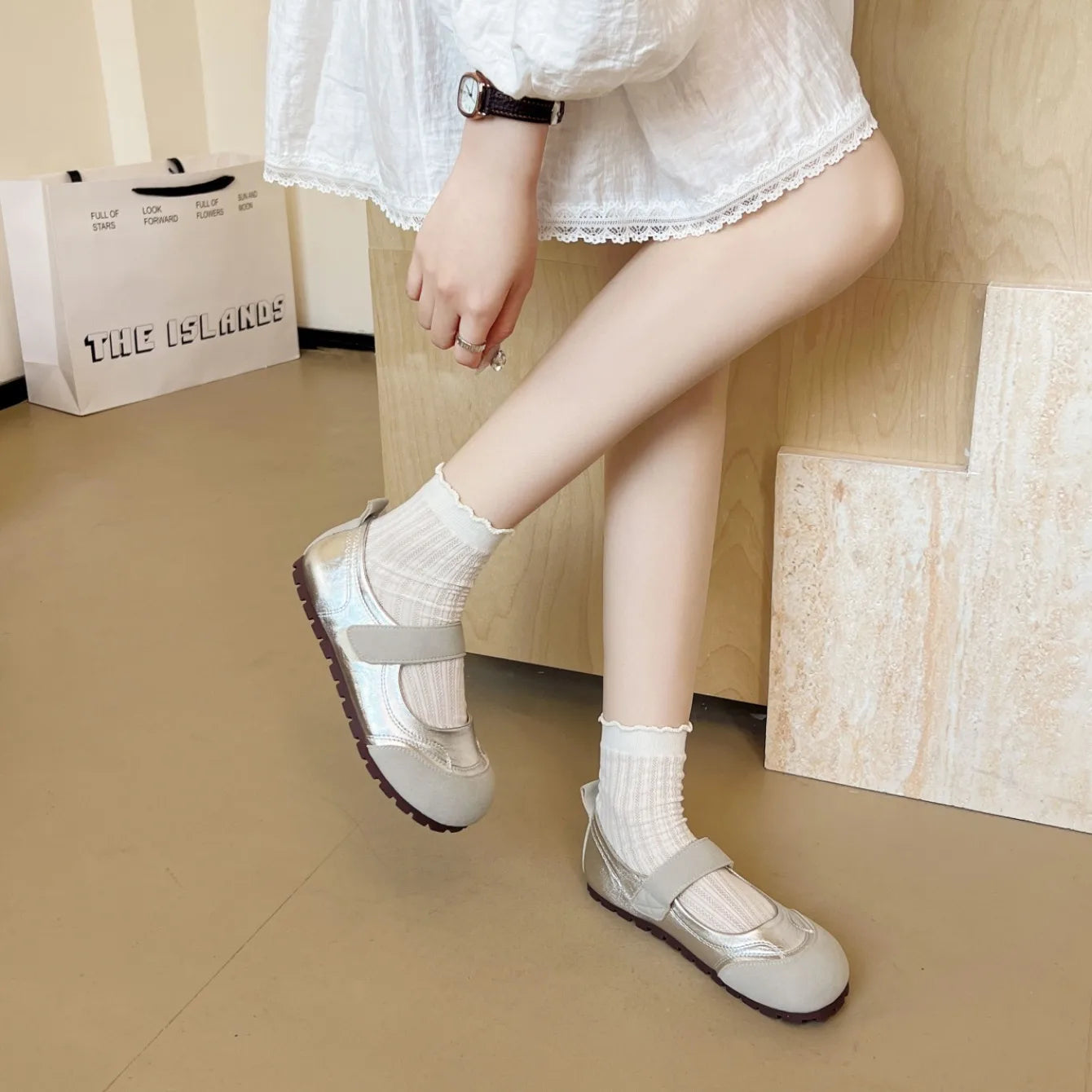 Women's Plus Size Mary Jane Shoes Spring and Summer Hollow Breathable Hook and Loop Design Soft-soled Comfortable Low-top Shoes Viralgem Store