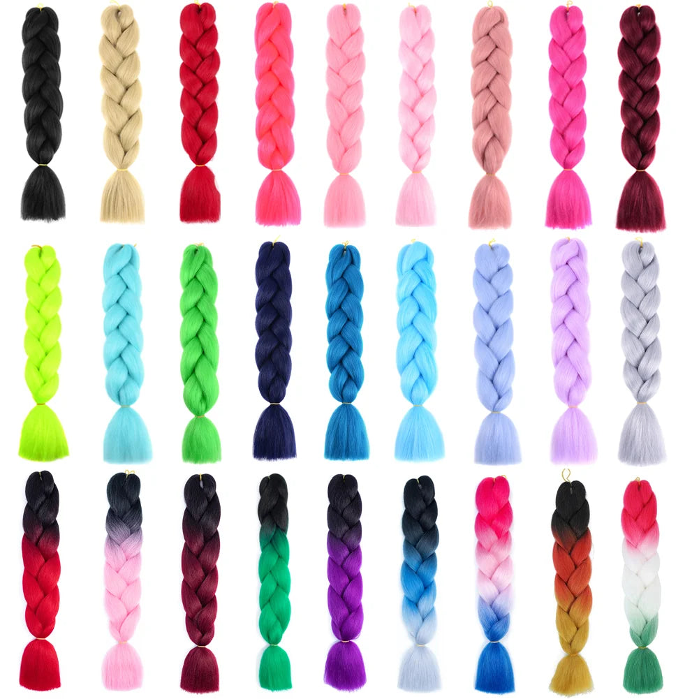24 Inches DIY Jumbo Braiding Hair Synthetic Hair Extensions Afro Ombre Crochet Braid Hair Wholesale For Women Viralgem Store