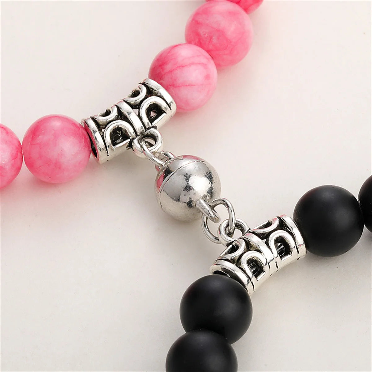 2pcs/set Natural Stone Beads Bracelet for Women Men Lovers Magnet Attraction Couple Distance Bracelets Best Friends Jewelry Gift