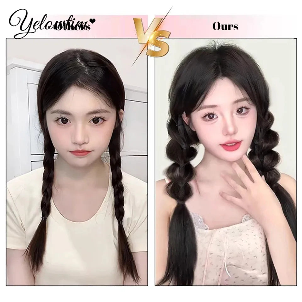 YELOWTIM Synthetic Long Twist Braid Ponytail Extensions With Claw Clip Boxing Braided Hair Extensions For Women Daily Party