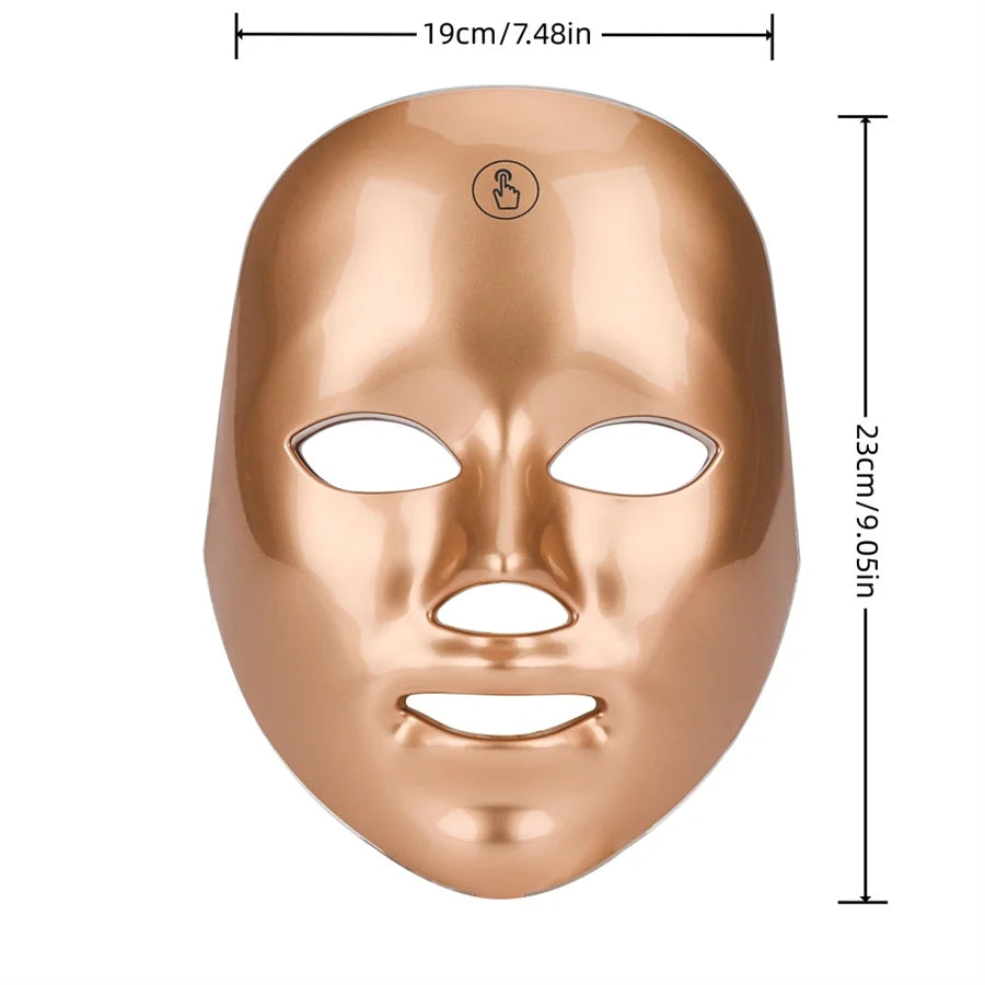 7-Color LED Beauty Mask for Women - USB Rechargeable, Touch Control Facial Care Device with Lithium Battery
