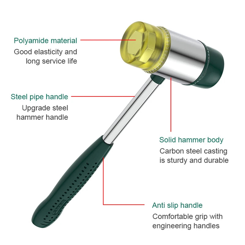WYNN'S Double-Faced Soft Hammer Mallet Rubber Hammer for Home Flooring Decoration Installation Hand Tool Jewelry Craft DIY Work Viralgem Store