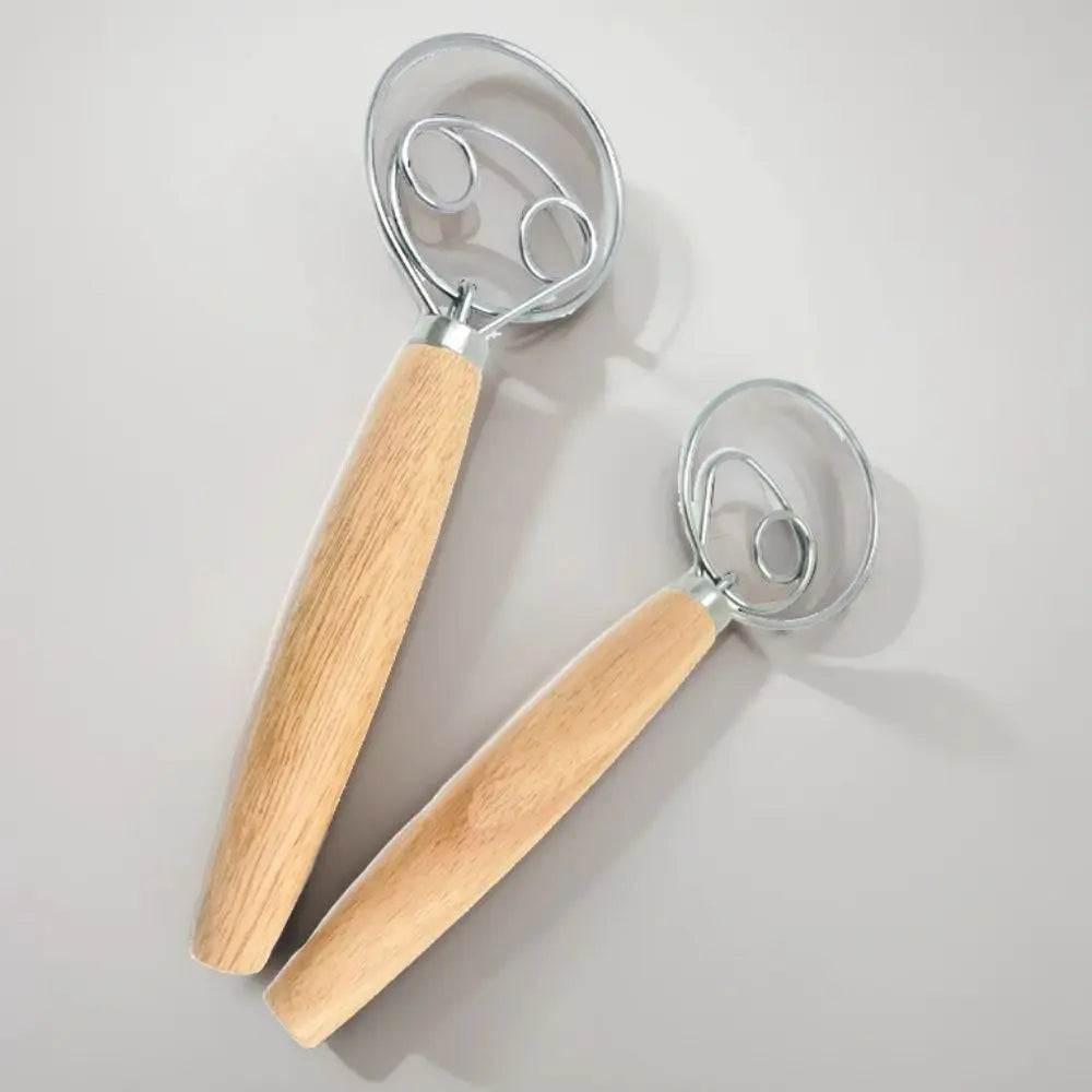 Wooden Handle Single And Double Circle Flour Beater Stick Manual Flour Stirring Stick Flour Beater Baking Rolling Pin