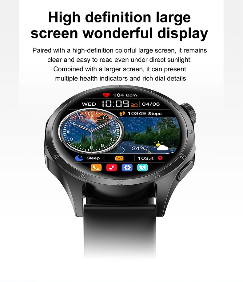 2025 New Mens Smart Watch 360 * 360 Bluetooth Call Smartwatch AMOLED Screen GPS Smart Watches NFC Waterproof Smart Watch for Men