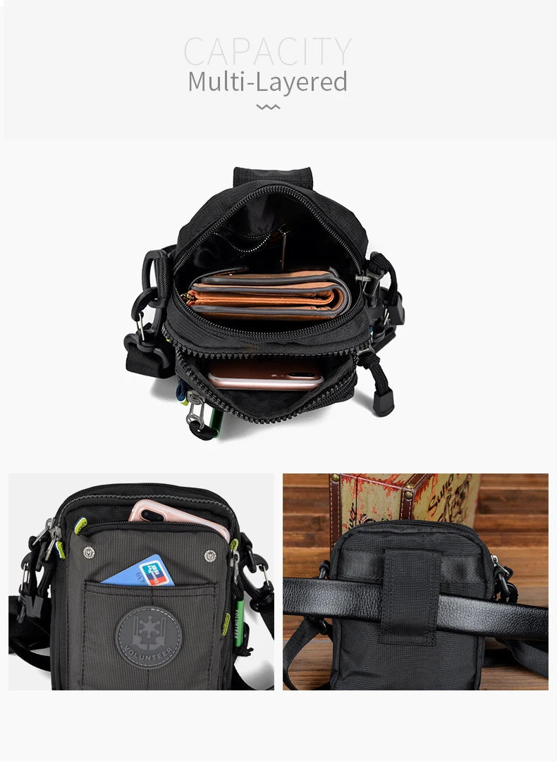 VOLUNTEER Crossbody Bags for Men Fashion Waterproof Phone Oxford Cloth Casual Small Messenger Men's Shoulder Sling Bag 1652-11 Viralgem Store