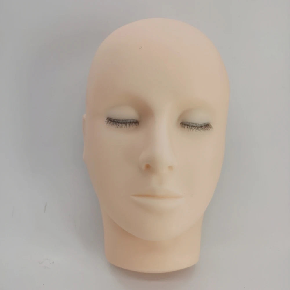 4D Eyelash Extension Practice Mannequin Head Lashes Grafting Training Tools with 4 Layers Lashes Makeup Teaching Makeup Tools