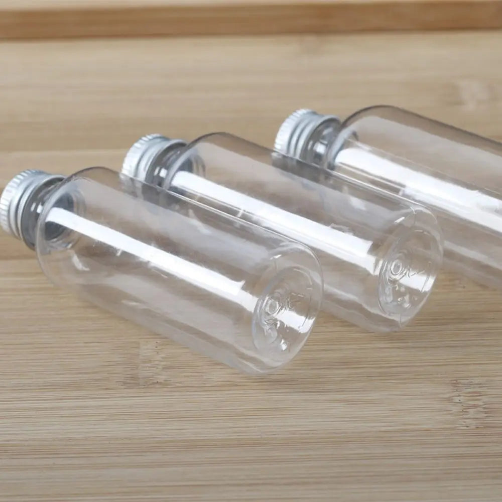 5/10/20/30ml Clear Plastic Bottle With Aluminium Screw Cap Small Jars Cosmetic Container Travel Kit Empty Refillable Bottles Jar Viralgem Store