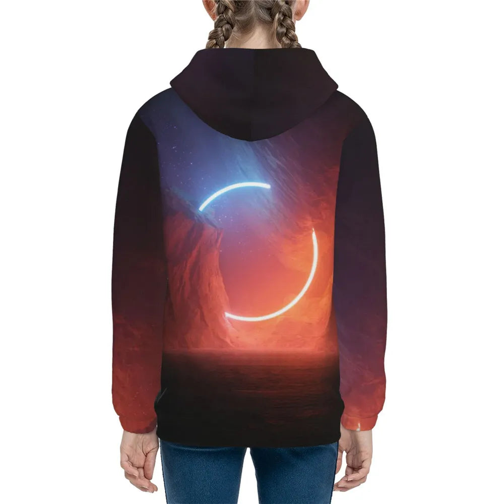 Vintage Harajuku Hoodies Retro DailySporty Cartoon Kids Printed Comfortable Loose Streetwear Letter Autumn Winter Clothes