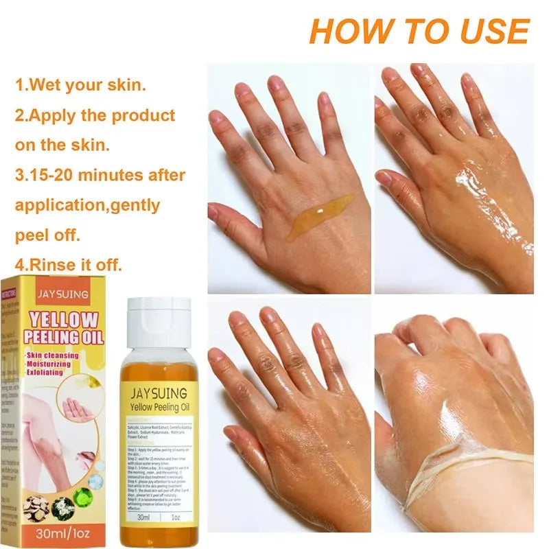 Yellow Peeling Oil Body Cleansing Exfoliation For Tender Glowing Skin Finger Joint Whitening Moisturizing Care Beauty Products