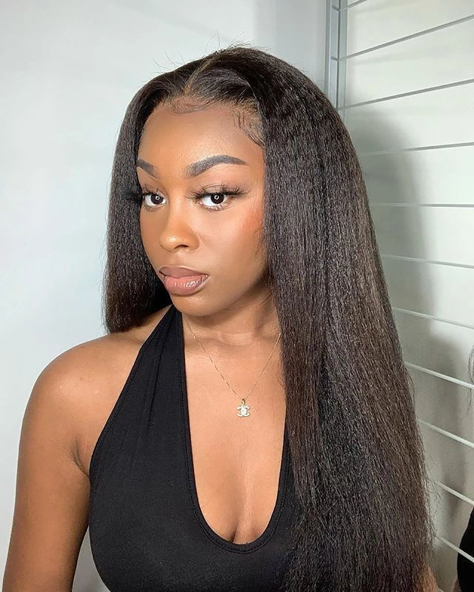 Yaki Kinky Straight Human Hair Wigs Glueless Wig 100% Human Hair Ready To Wear Preplucked HD Lace Wigs For Women Pre Cut No Glue Viralgem Store