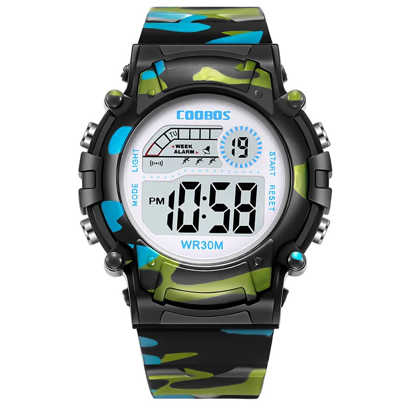 2023 New Boys Sports Military Kids Digital Watches Student Childrens Watch Fashion Luminous LED Alarm Camouflage Girls Clock Viralgem Store