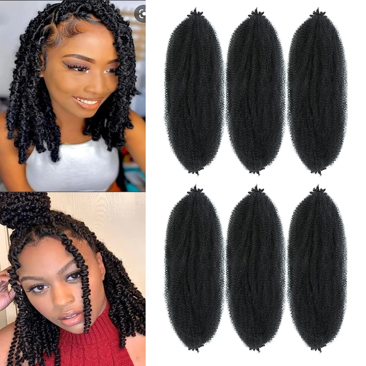 12 -30 Inch Afro Twist Twist Braiding Hair Springy Afro Twist Hair Pre Fluffed Spring Twist Hair For Soft Locs Synthetic Hair