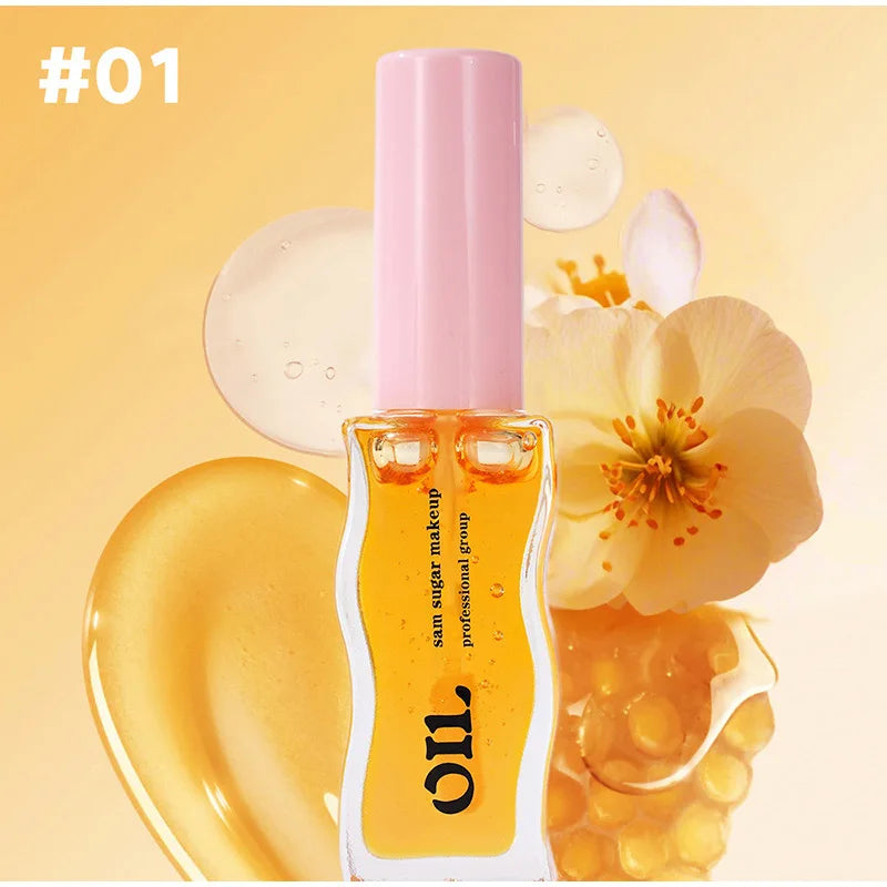 2PCS Fruit Lip Balm Oil Moistens Jelly Lip Gloss Honey Juice Lip Gloss Transparent Glass Lip Gloss Lip Protection Essence