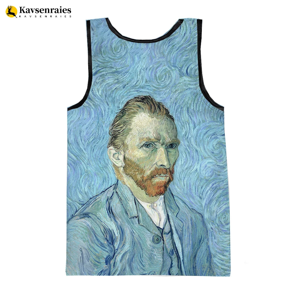 Van Gogh Oil Painting 3D Printed Tank Tops Men Summer Vest Women Casual Sleeveless Shirts Hip Hop Streetwear Oversized Tops