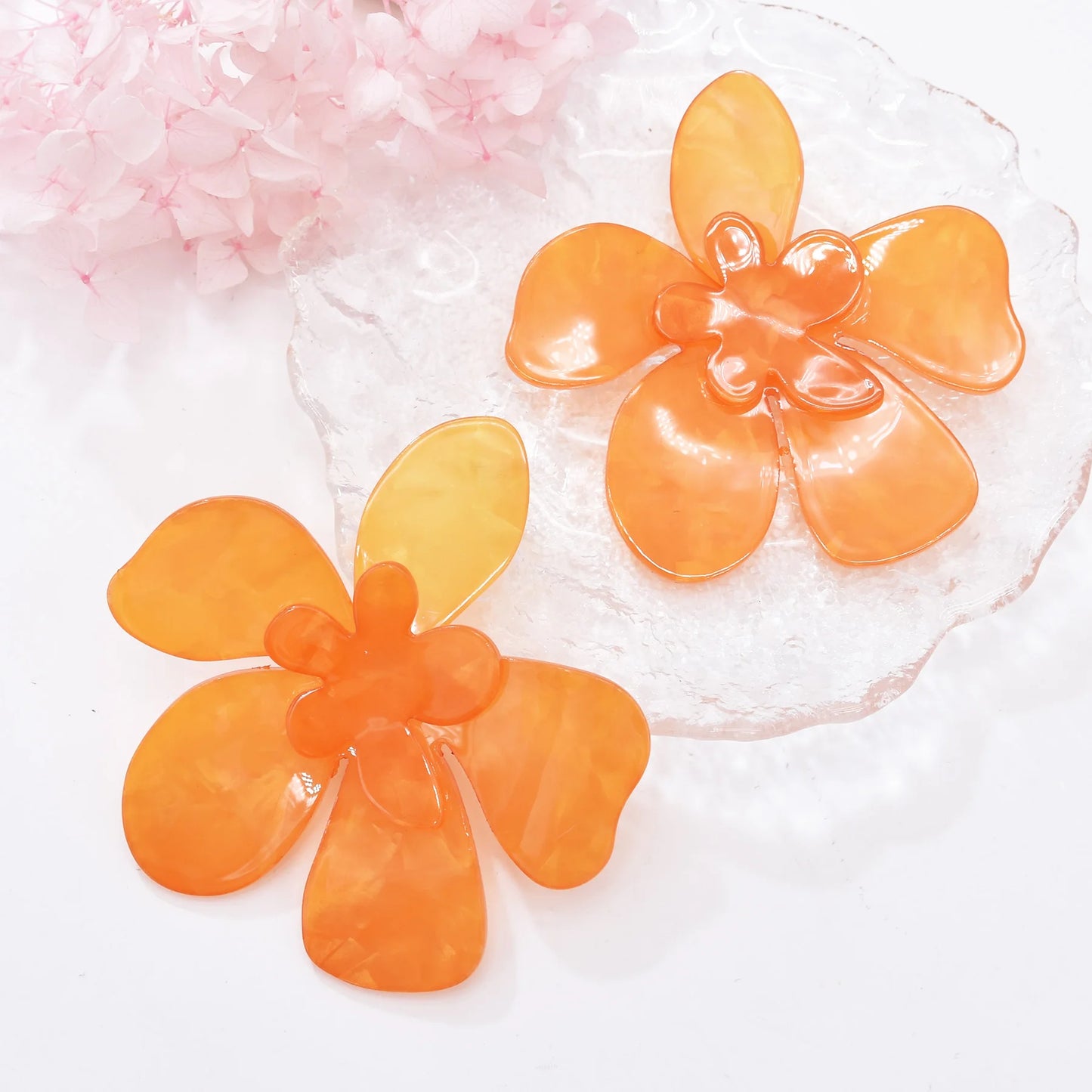 Acrylic Fashion Big Flower Pendant Earrings Double Layer Flowers Women's Earrings for Women 2023 New Party Jewelry Gifts