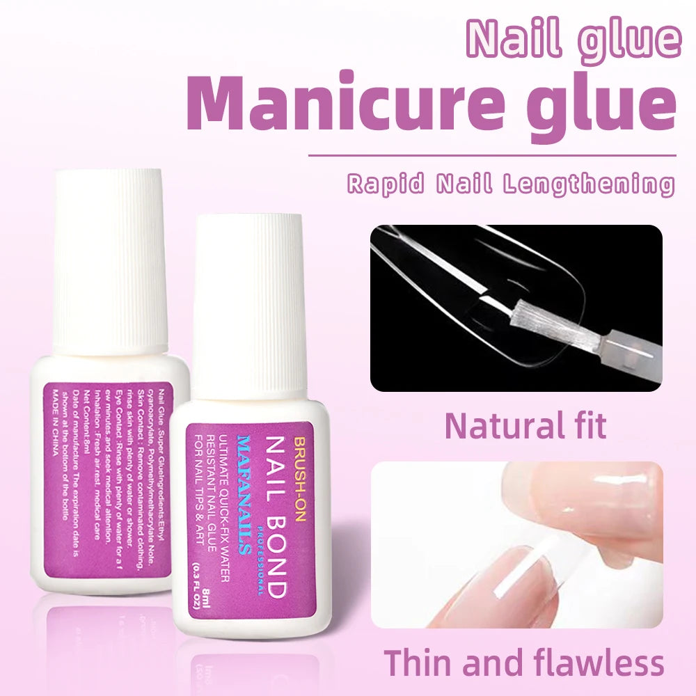 5pcs*3g Strong Adhesive Nail Glue -Fast Drying Nail Bond Glue for Acrylic False Nail Tips Gem Rhinestone Jewelry Sticky Glue Gel Viralgem Store
