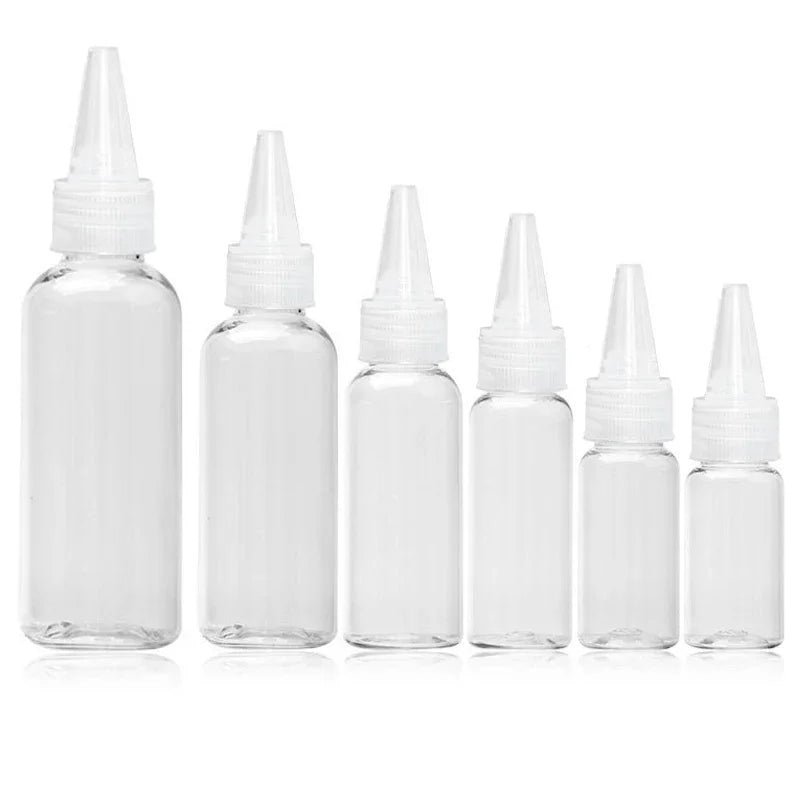 50Pcs 10ml/20ml/30ml/50ml/100ml Clear Plastic Dropper Bottles Applicator With Twist Top Cap For Hair Oils Lotion Makeup Liquid