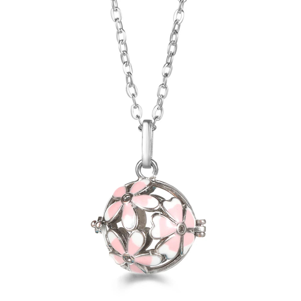 United States Chime Music Ball Woman Caller Essential Oil Necklace Perfume Diffuser Color Footprint Pendant Aromatherapy Jewelry