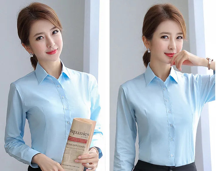 White Shirt Woman 6XL Plus Size Blouse Office Lady Pink Shirt Long Sleeve Women Shirts and Blouss Korean Fashion New Ladies Tops