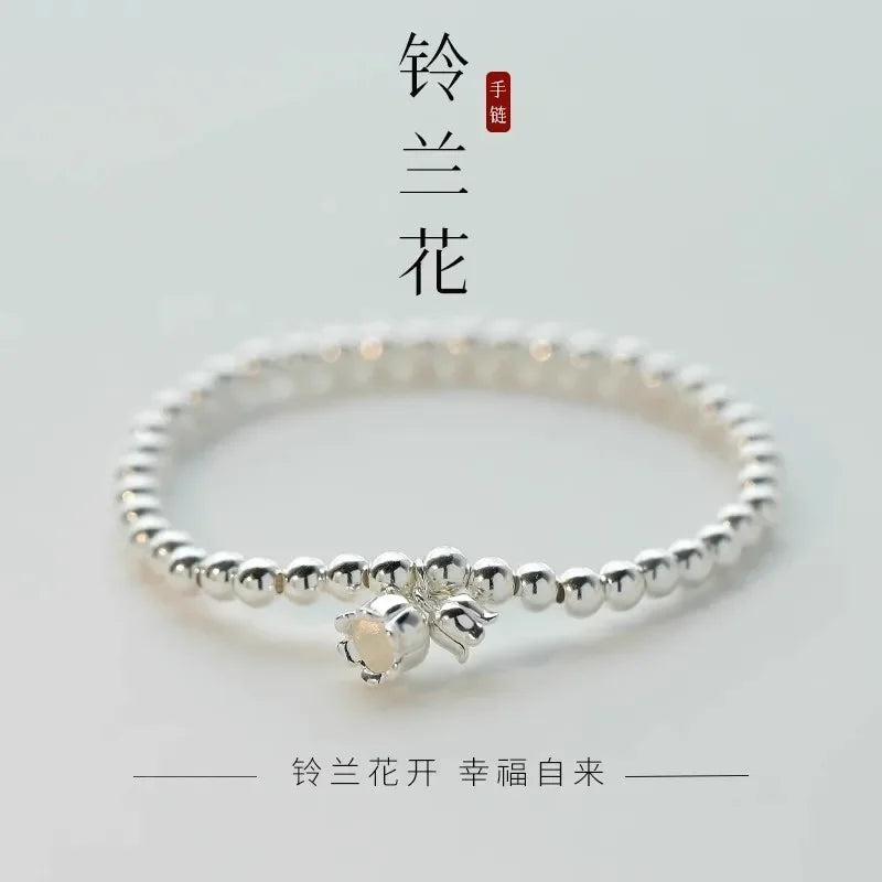 2024 New S925 Sterling Silver Double Layer Pearl Bracelet for Women Girl Design Bead Korean Jewelry Dropshipping Charm Bracelet