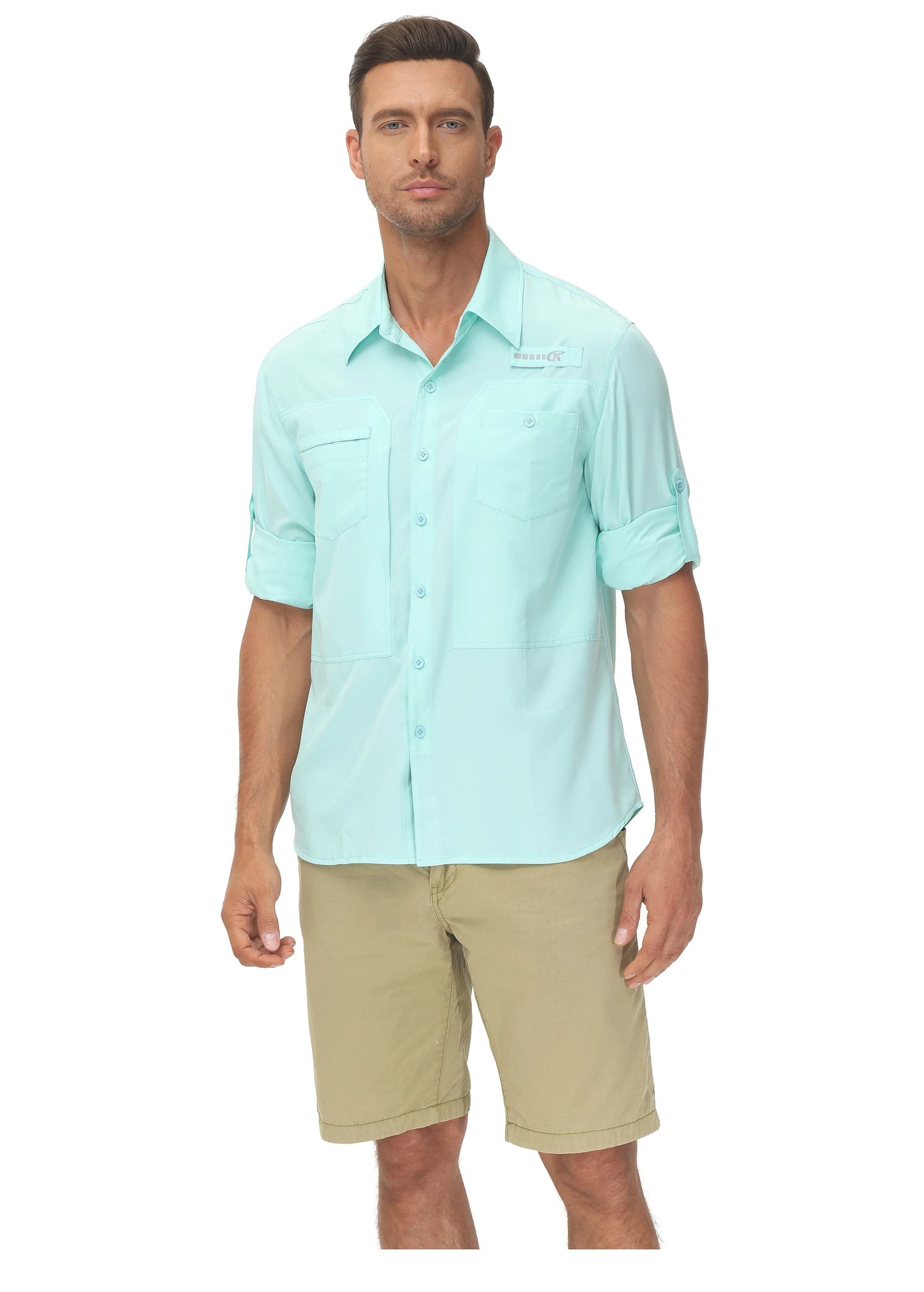 Summer Men's UPF 50+ Casual Long Sleeve Fishing Shirts, Lightweight Tactical Button Down Shirt with Breathable Back Mesh Viralgem Store