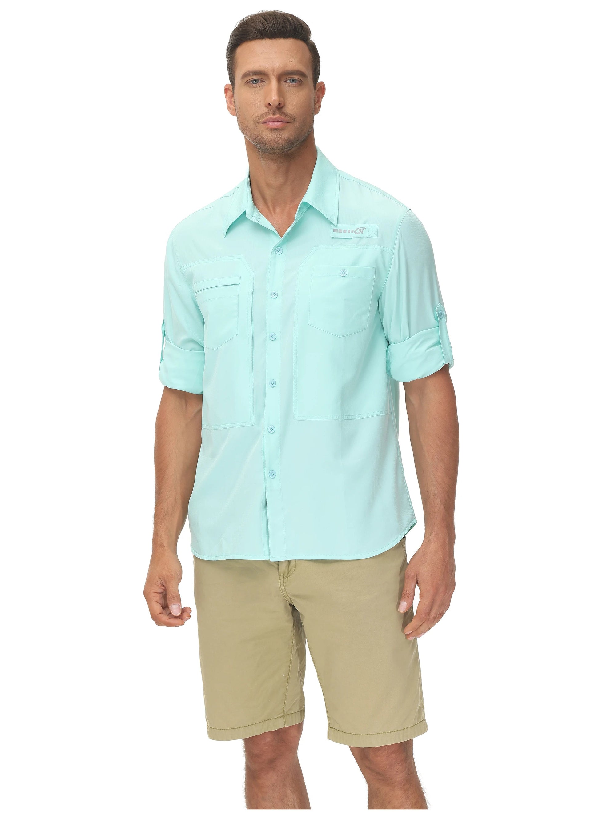 Summer Men's UPF 50+ Casual Long Sleeve Fishing Shirts, Lightweight Tactical Button Down Shirt with Breathable Back Mesh Viralgem Store