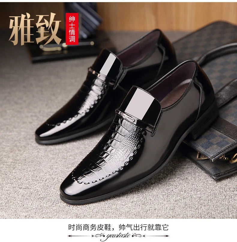 38-50 Mens PU Leather Shoes Luxury Crocodile Pattern Men Business Dress  Casual Social Shoe Male Wedding Footwear Zapatos Hombre