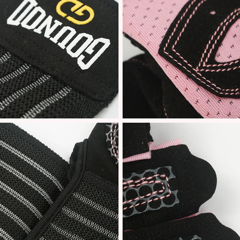 Women Men Extended Cycling Bicycle Gloves Half Finger Gym Gloves Mitten Breathable Anti-slip Glove Fitness Sport Training Gloves