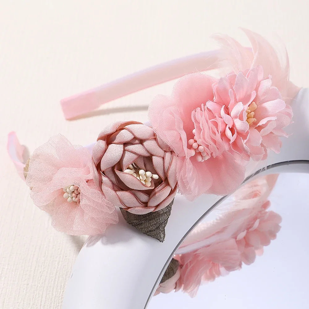 1pcs Artificial Flower Crown Headband Bride Wedding Hairband  Hair Accessories Women Girls Sweet Floral Hair Hoop Party Headwear